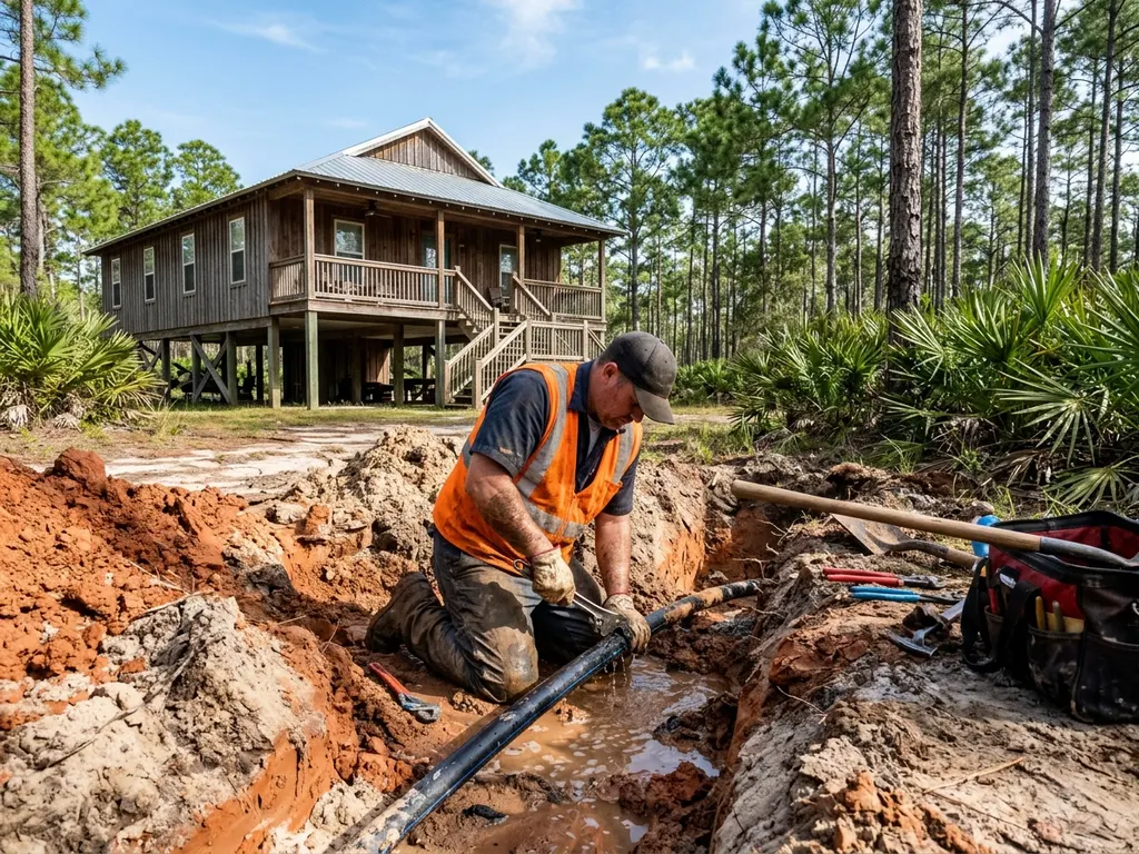 Panacea Leak Repair — main water line repair at a Big Bend and Tallahassee home