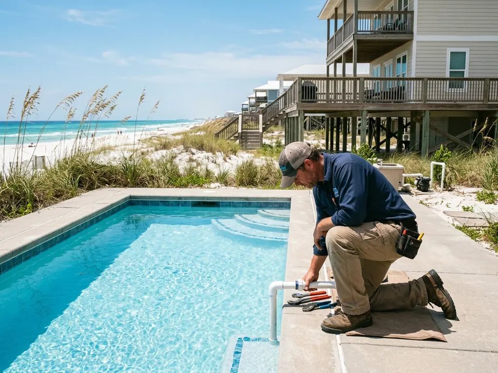 Pensacola Leak Repair — pool leak repair at a Emerald Coast home