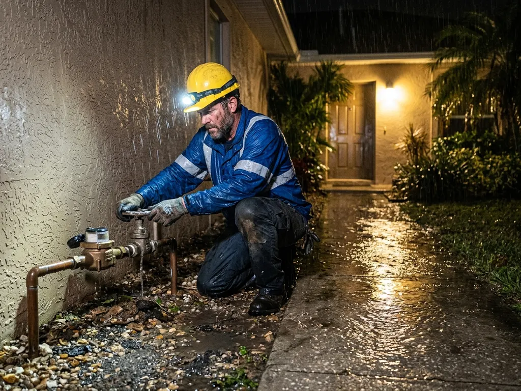 emergency leak repair at a South Florida home
