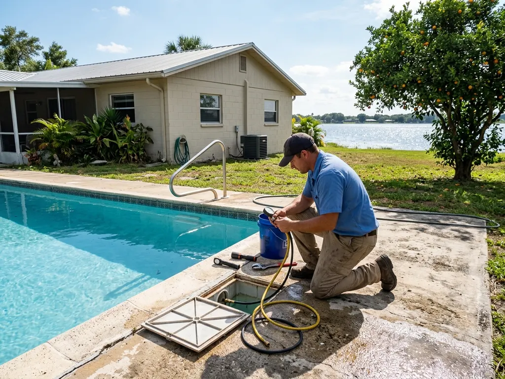 Lakeland Leak Repair — pool leak repair at a Florida Heartland home