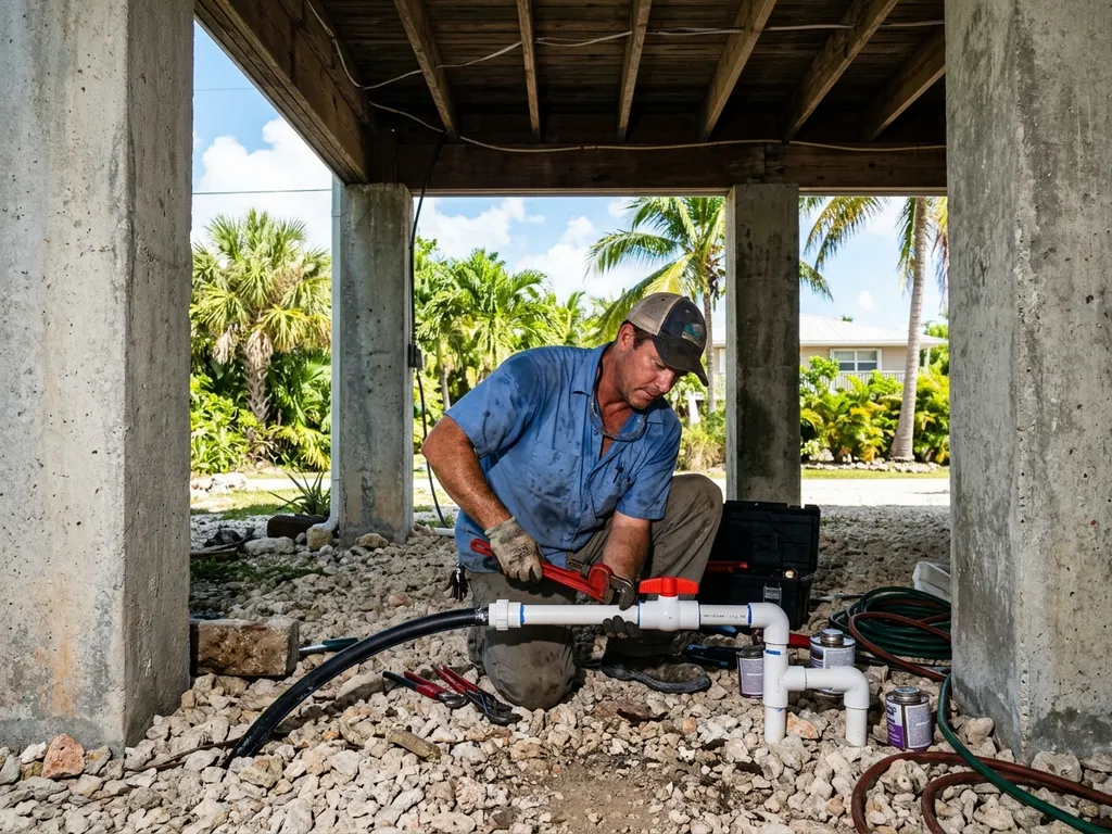 Marathon Leak Repair — main water line repair at a Florida Keys home