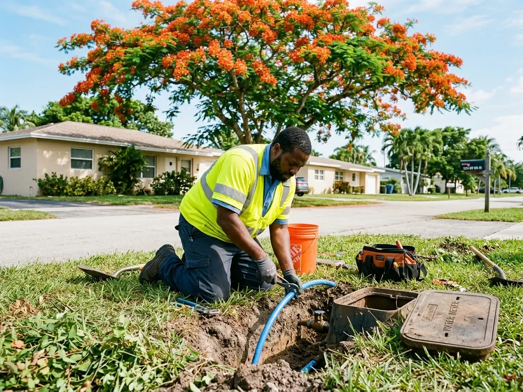 Miami Leak Repair — main water line repair at a Miami-Dade home