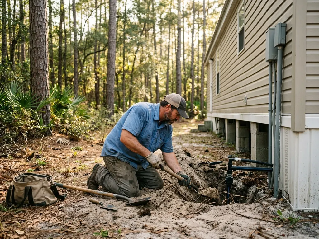 Inglis Leak Repair — main water line repair at a Nature Coast home