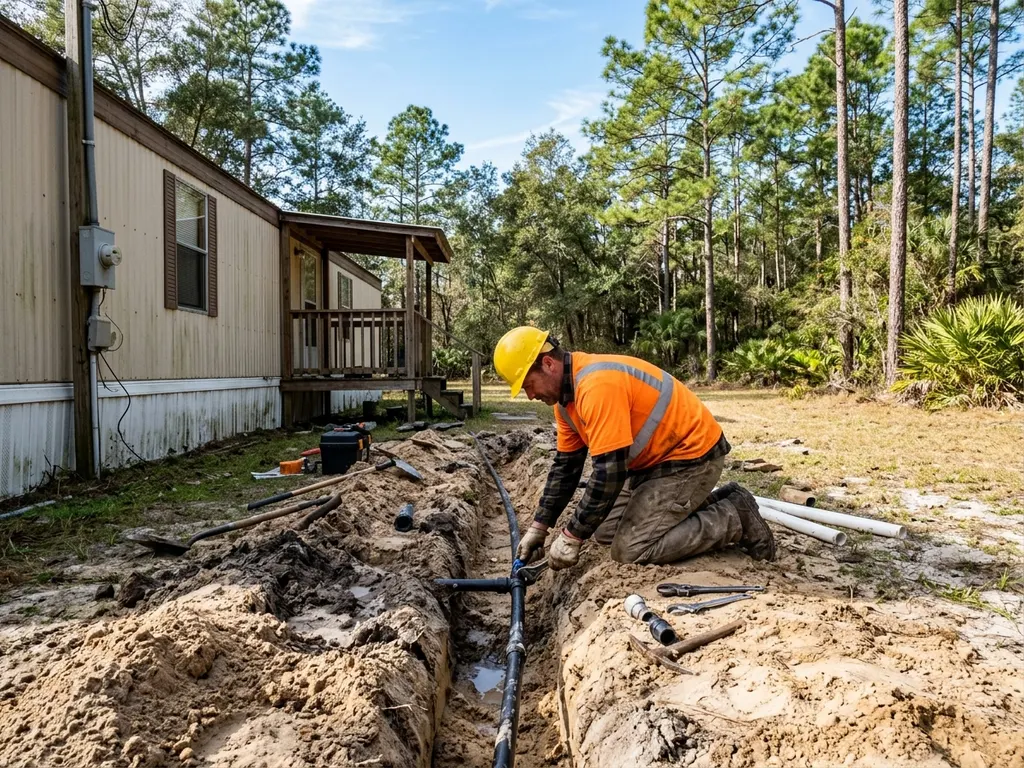Jasper Leak Repair — main water line repair at a North Central Florida home