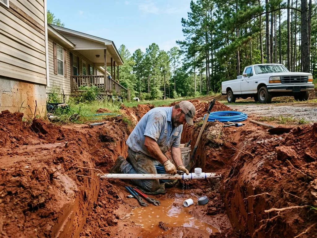 Chipley Leak Repair — main water line repair at a Florida Panhandle home